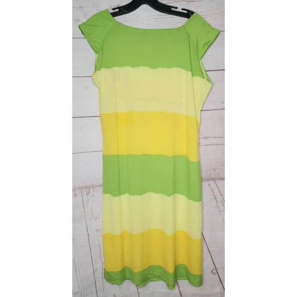 Rare Club Style Yellow Green Nightgown Sleepwear Summer Sleeveless Dress Size 12 - Picture 6 of 13